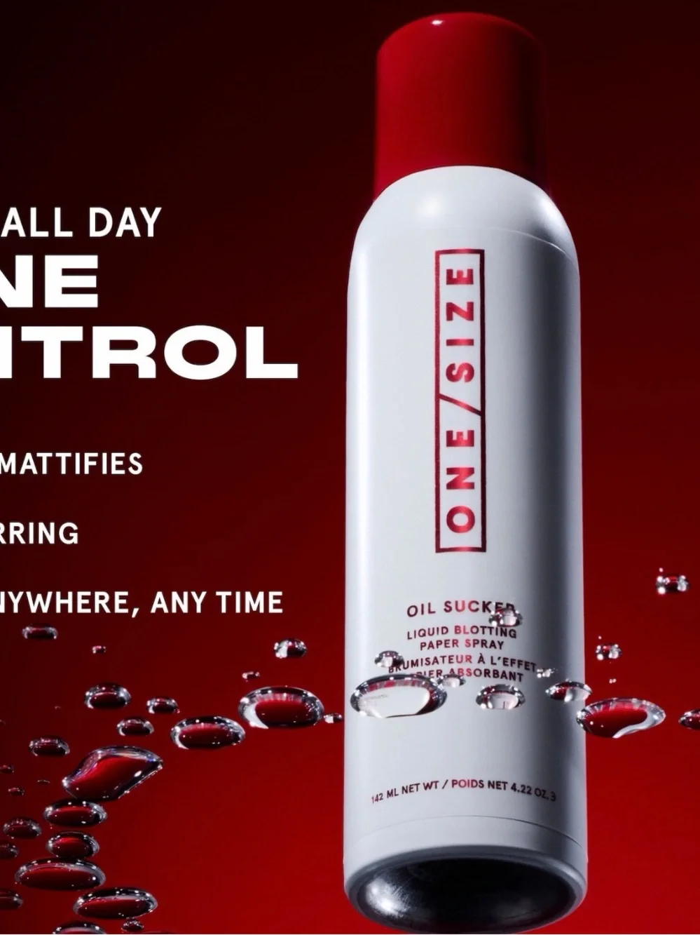 ONE/SIZE White Bottle with Red Cap Oil Control Spray